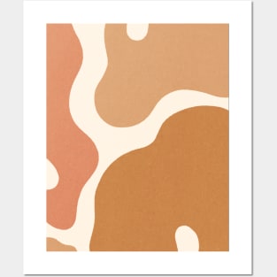 Boho Earthy Tones Abstract Shapes Posters and Art